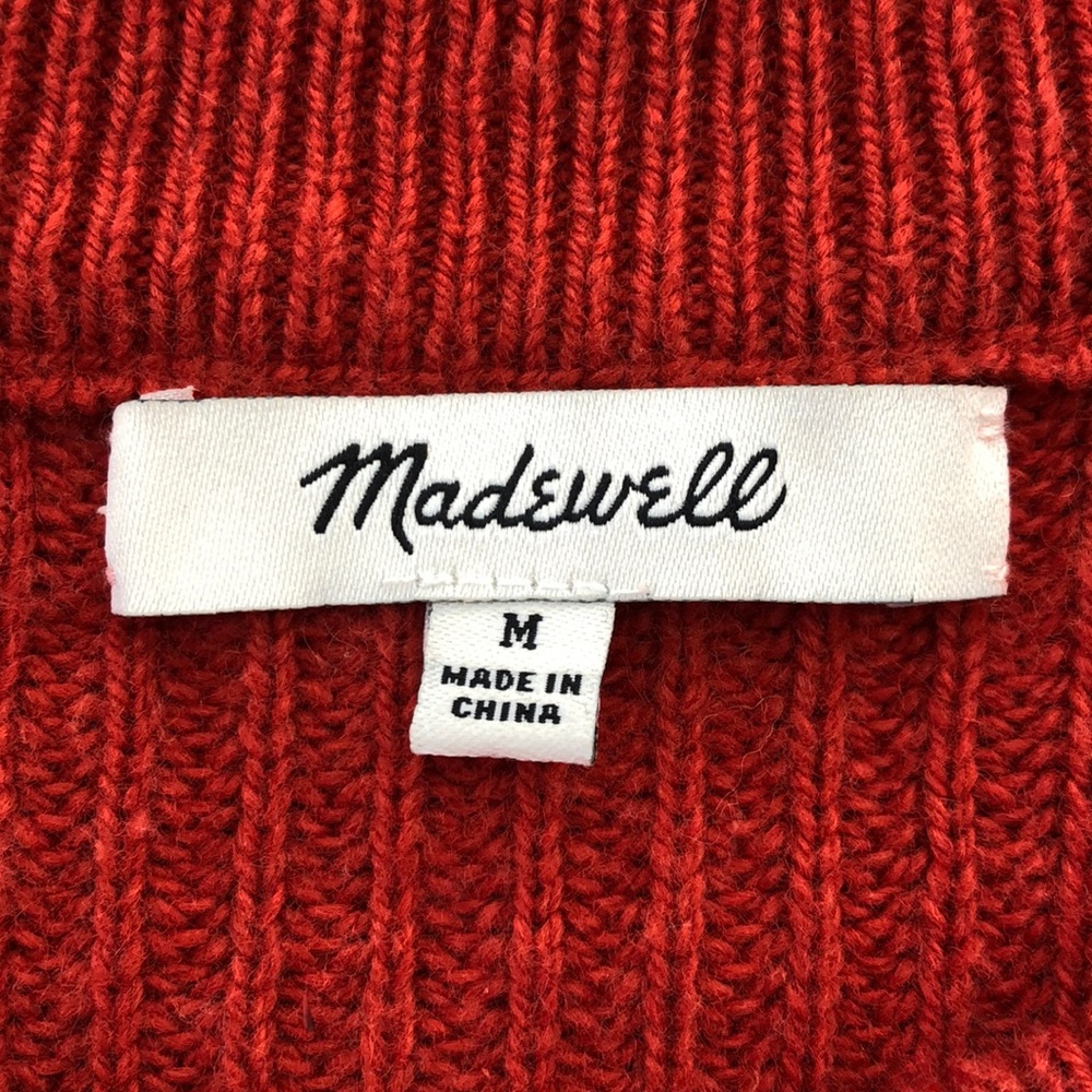Madewell Chunky Knit Crew Neck Sweater, Medium - Picture 4 of 6